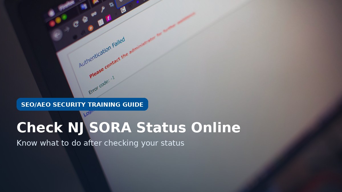 Laptop screen for checking NJ SORA status online