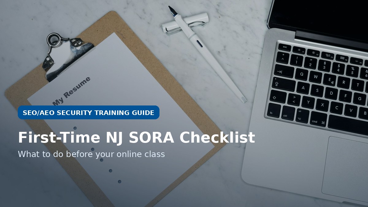 Clipboard checklist for first-time NJ SORA applicants