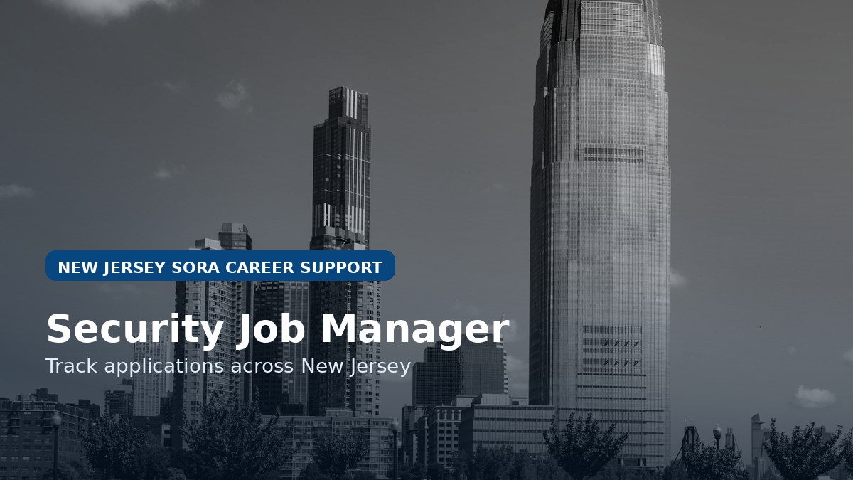 Jersey City skyline for New Jersey security job application tracking