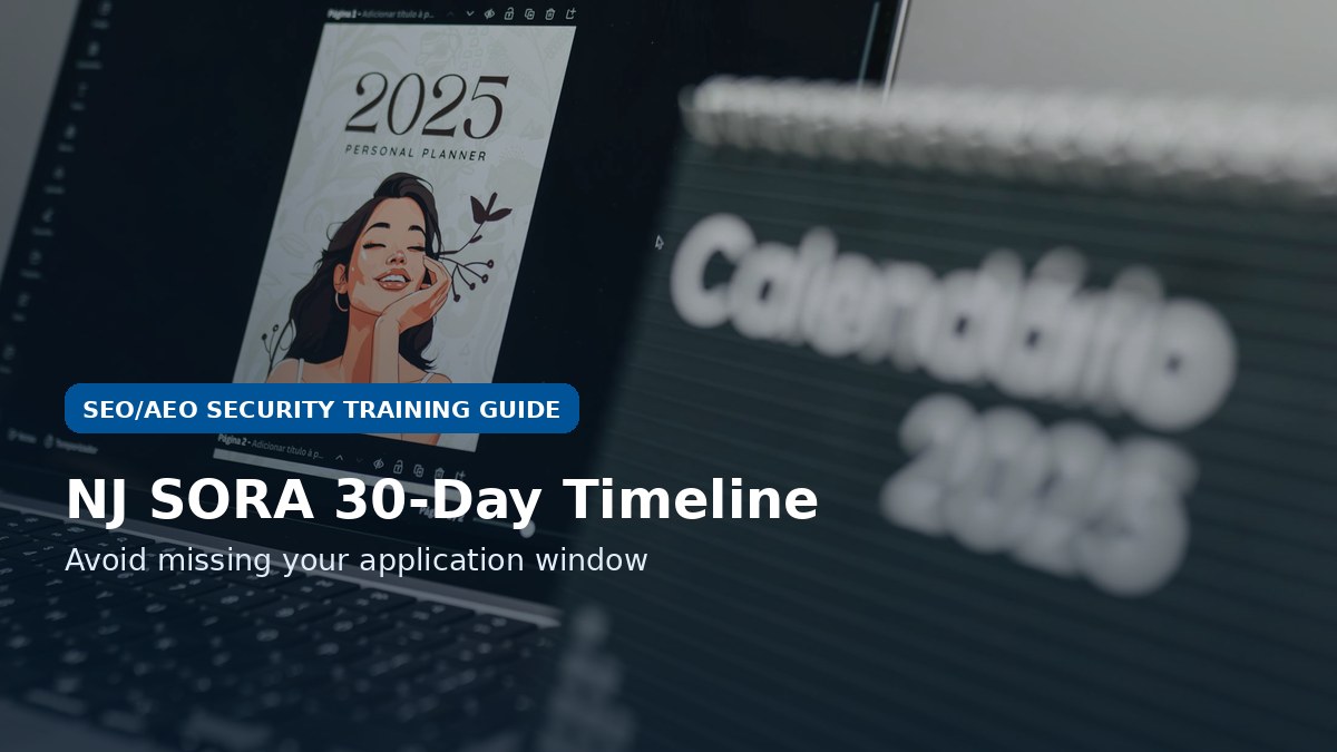 Calendar and laptop for NJ SORA 30 day timeline