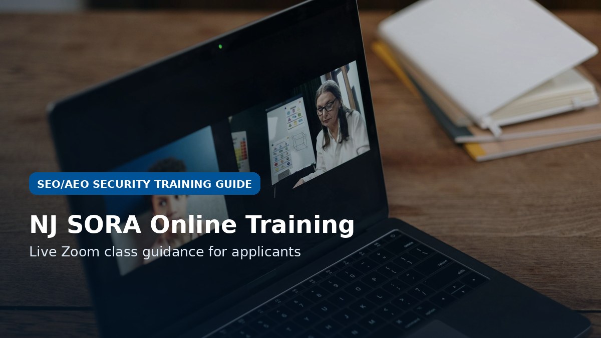 Laptop showing online class for NJ SORA online training
