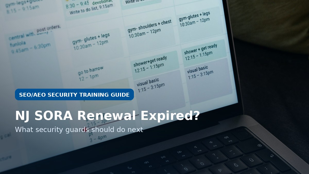 Laptop calendar for expired NJ SORA renewal guidance